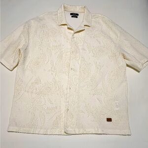 Short Sleeve Textured Button Shirt